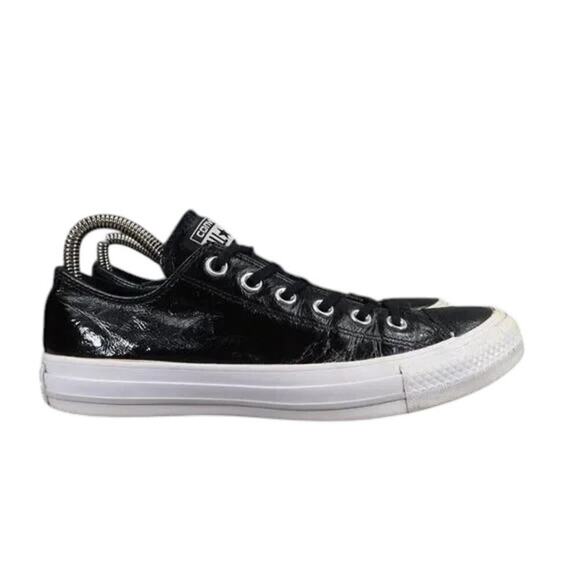 Converse Shoes Womens 7 Sneakers Chuck Taylor Patent Leather All Star Black Low - Picture 2 of 13